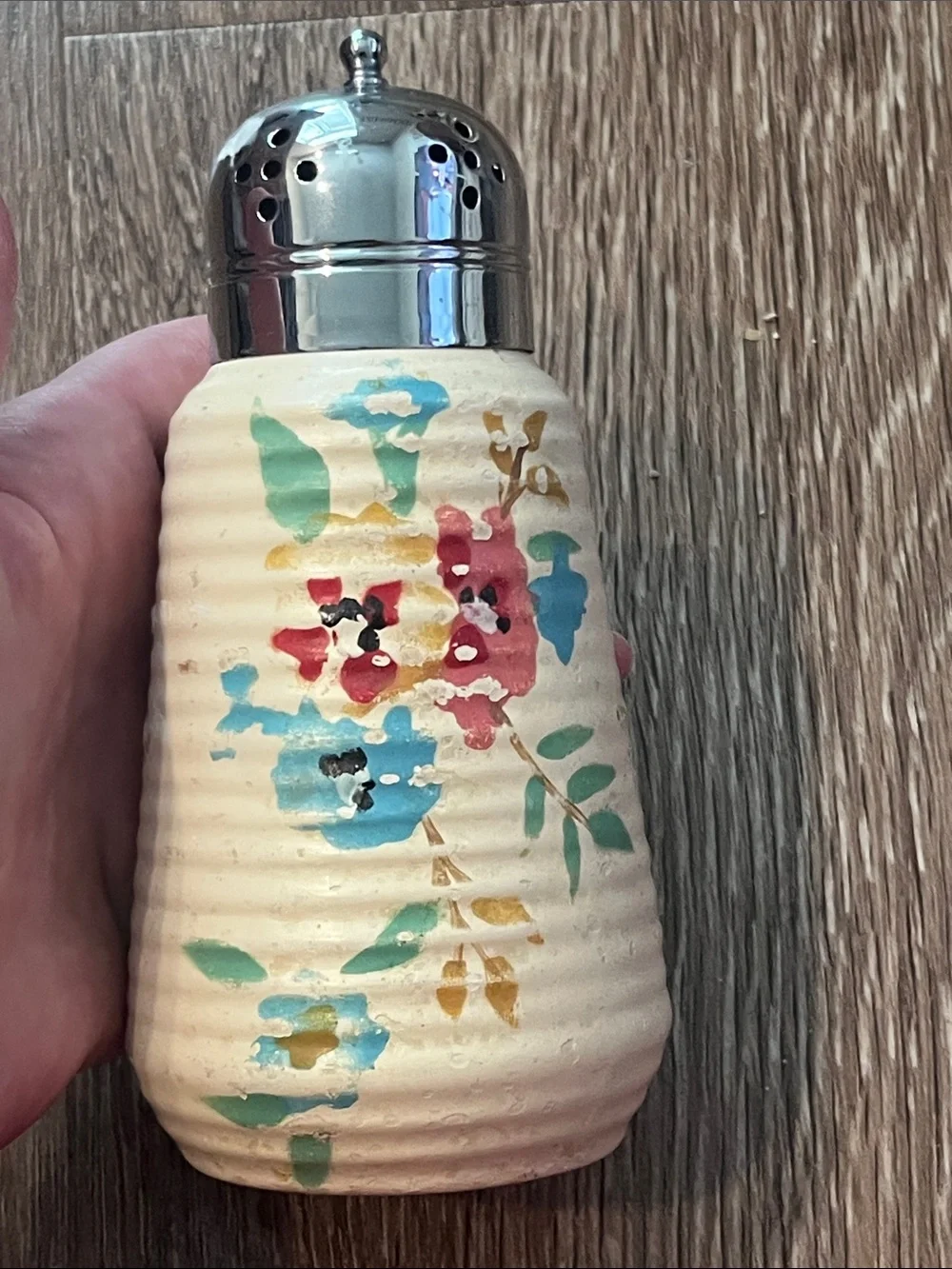 Bramley Hand-Painted Floral Ceramic Salt Shaker or sugar dispenser